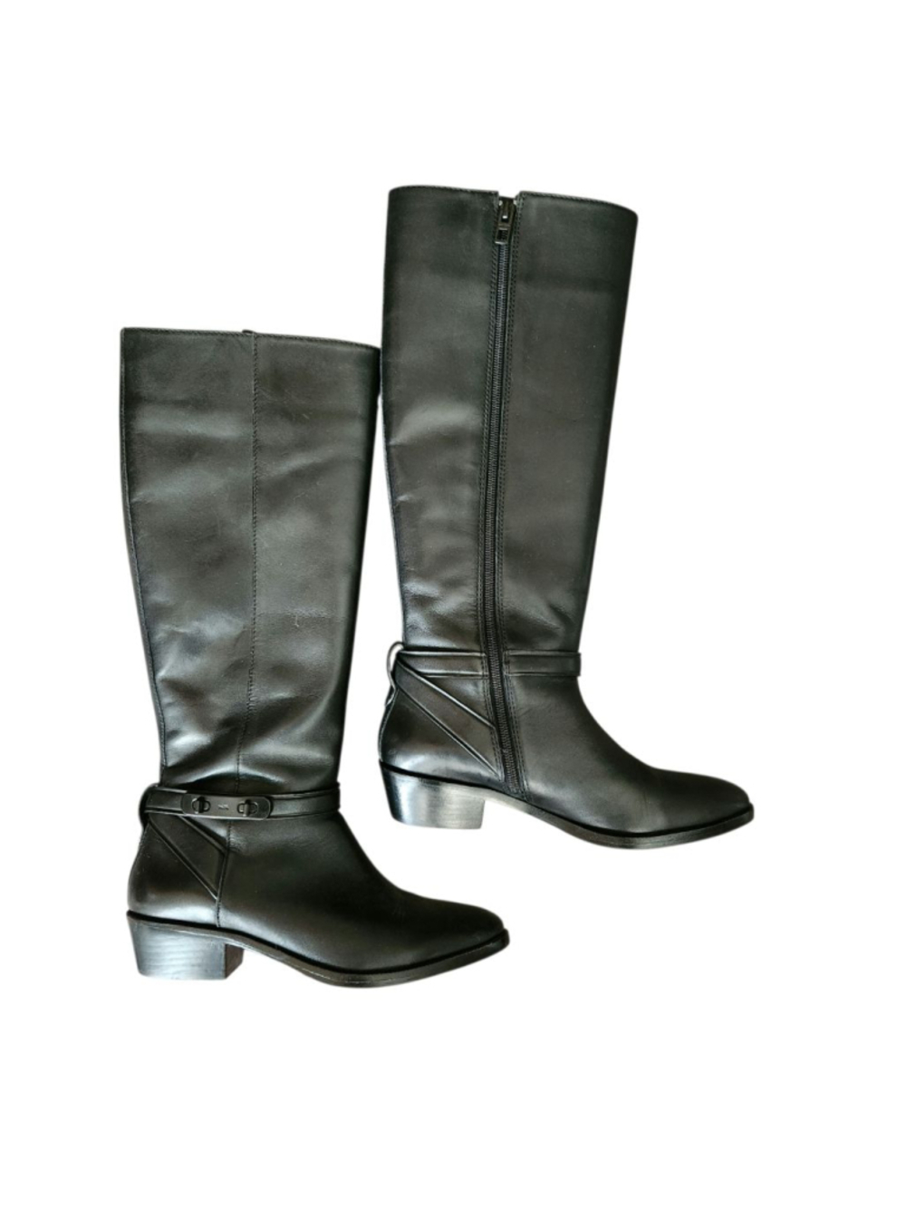 Coach Womens Black Leather Heeled Boots Size 6 - Picture 4 of 10